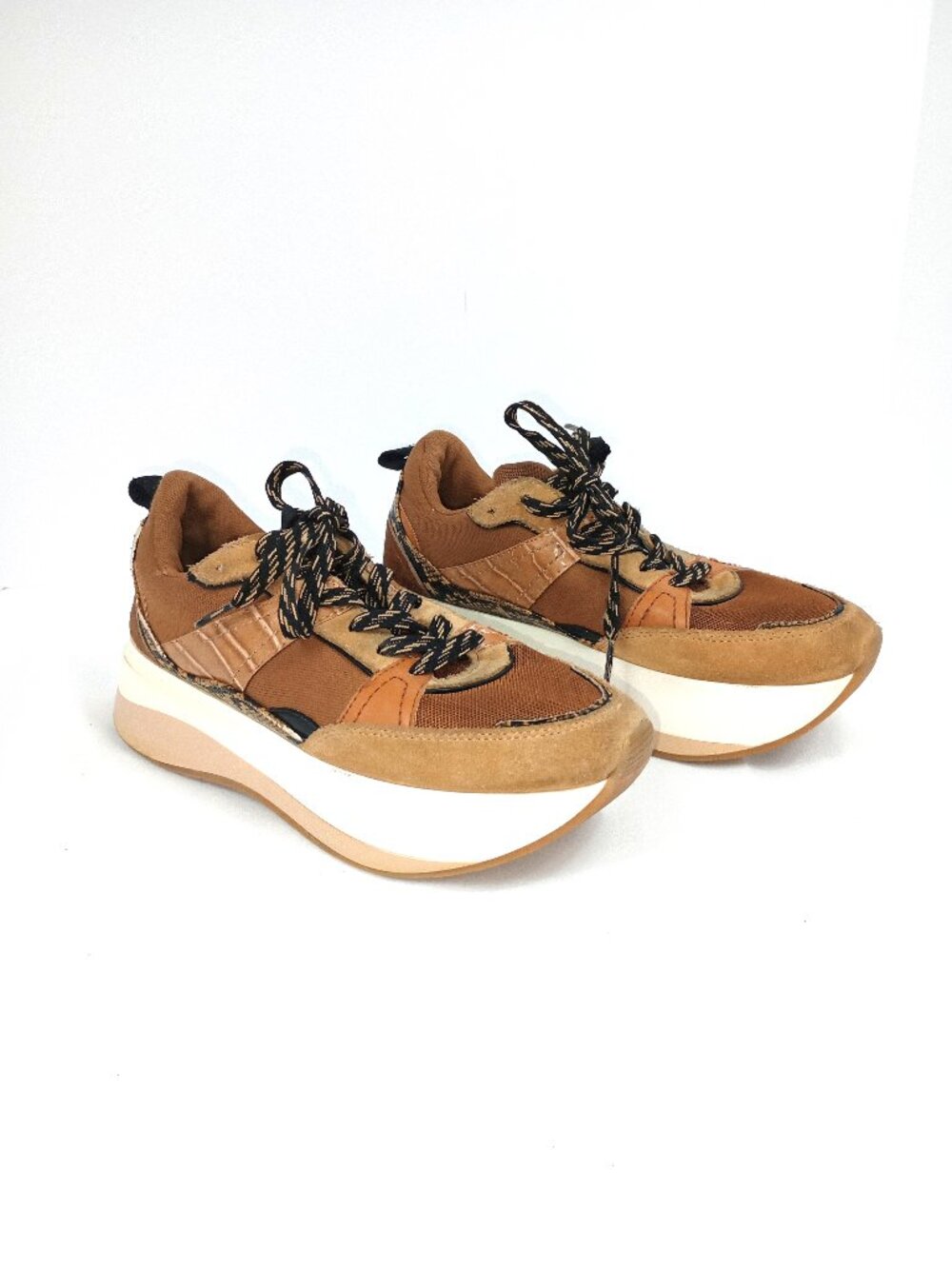 ZARA Chunky Platform Sneakers Brown Tan Size 39 / US 8 Trendy